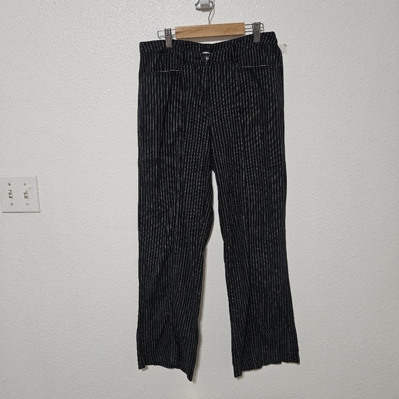 Sundance striped linen blend wide leg pants size 2 - Picture 1 of 11